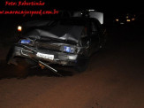 Maracaju: Santana colide em traseira de Chevette e veículos ficam destruídos na MS-162