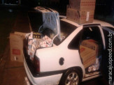 DOF apreende carga de cigarro contrabandeado abandonada em carro com placas de Maracaju na MS-295