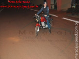 Maracaju: Motociclista atropela rotatória, destrói motocicleta e fica bem esfolado