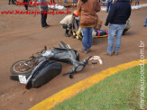 Maracaju: Colisão entre veículo e motocicleta, deixa motociclista com possível fratura de ombro