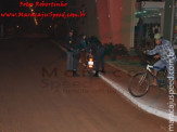 Maracaju: Motociclista atropela rotatória, destrói motocicleta e fica bem esfolado