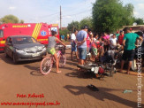 Maracaju: Colisão entre carro e moto na vila Juquita deixa motociclista com fratura grave