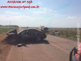 Acidente na Rodovia MS-162 deixa três vítimas fatais, após colisão frontal entre veículo Mercedes e veículo Santana
