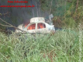 Maracaju: Veículo pega fogo após acidente na Rodovia MS-157, que interliga Maracaju a Itaporã