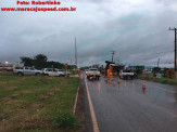 Maracaju: Colheitadeira cai de cima de caminhão prancha na BR-267
