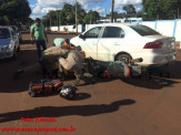 Maracaju: Colisão entre motocicleta e veículo deixa vítima ferida na Rua Melanio Garcia Barbosa