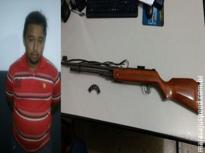 Maracaju: Polícia Militar apreende espingarda após autor disparar para assustar seu cunhado Maracaju: Polícia Militar apreende espingarda após autor disparar para assustar seu cunhado