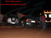 Maracaju: Colisão entre veículos na Vila Juquita, resulta em destruição de muro de residência