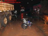Condutor em motocicleta furtada colide contra caminhão estacionado, garupa vai à óbito e condutor fica gravemente ferido na Vila Juquita