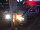 Maracaju: Condutor embriagado colidi com poste, e resultado é esposa ferida, com sua prisão em flagrante