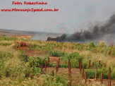 Maracaju: Caminhão é consumido por chamas aos fundos da usina Grupo BBCA, após curto circuito e incendeia pastagem