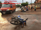 Maracaju: Colisão entre veículo e motocicleta na Vila Margarida, deixa motociclista ferida