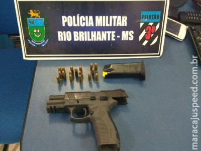 Polícia Militar de Rio Brilhante apreende arma de fogo de uso Restrito Polícia Militar de Rio Brilhante apreende arma de fogo de uso Restrito