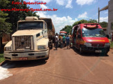 Maracaju: Jovem condutora em motocicleta colidi com carreta e sofre várias fraturas pelo corpo