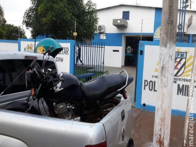 Maracaju: PM recupera motocicleta furtada, próximo a Ponte conhecida como Paço