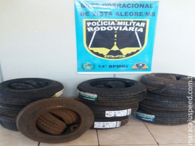 Maracaju: PRE BOP Vista Alegre apreende 40 pneus contrabandeados Maracaju: PRE BOP Vista Alegre apreende 40 pneus contrabandeados