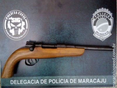 Polícia Civil de Maracaju apreende fuzil calibre 7.62 no Bairro Nenê Fernandes