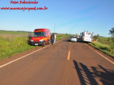 Maracaju: Bombeiros atendem ocorrência de capotamento de veículo na BR-267 com vítima presa em ferragens