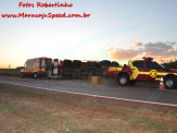 Maracaju: Bombeiros atendem ocorrência de tombamento de carreta carregada com pó de pedra na BR-267 Maracaju: Bombeiros atendem ocorrência de tombamento de carreta carregada com pó de pedra na BR-267