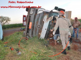 Maracaju: Bombeiros atendem ocorrência de tombamento de carreta carregada com pó de pedra na BR-267 Maracaju: Bombeiros atendem ocorrência de tombamento de carreta carregada com pó de pedra na BR-267