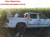 Maracaju: Colisão entre veículos na MS-162, ocasiona capotamento de caminhonete S10