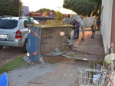 Caminhonete lança carroça em veículo após colisão e fere idoso de 61 anos
