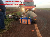 Maracaju: Bombeiros atendem ocorrência de acidente entre motociclista e carreta na MS-460