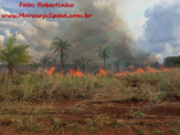 Maracaju: Incêndio em área rural próximo a BR-267, coloca Corpo de Bombeiros em ação com apoio da Polícia Militar