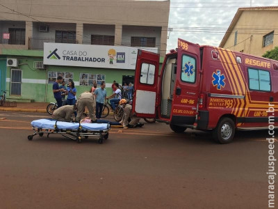 Maracaju: Colisão entre duas motocicletas deixa jovem ferida 