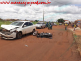 Maracaju: Acidente envolvendo um veículo Fiat Siena com uma motocicleta Honda XR Tornado deixa indivíduo com fraturas na perna