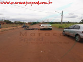 Maracaju: Acidente envolvendo um veículo Fiat Siena com uma motocicleta Honda XR Tornado deixa indivíduo com fraturas na perna