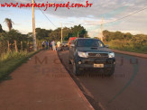 Maracaju: Acidente entre uma camionete Hilux e uma Ciclista próximo a saída para Campo Grande deixa ciclista com ferimentos leves