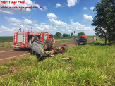Maracaju: Colisão entre veículos à cerca de 70 km de Maracaju deixa vítima fatal presa em ferragens