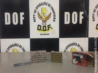 Maracaju: DOF apreende 100 munições de calibre 22