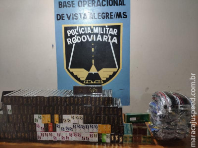 Maracaju: PMR Base Vista Alegre apreende contrabando e descaminho de cigarro e narguilé são apreendidos
