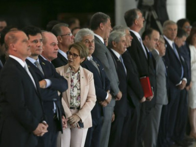 Tereza Cristina "falta" Showtec e se encontra com presidente argentino Tereza Cristina "falta" Showtec e se encontra com presidente argentino