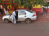 Maracaju: Acidente na rotatória da Av. Marechal Deodoro deixa motociclista ferida