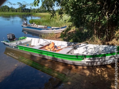 Polícia Militar Ambiental autua quatro paranaenses por pesca ilegal e apreende, barco, motor de popa e petrechos de pesca