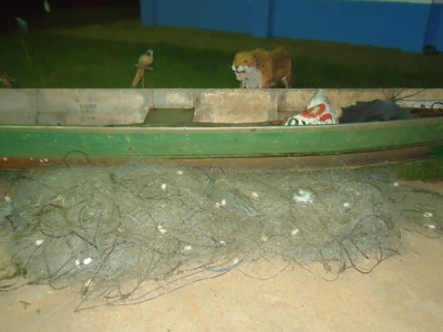 Polícia Militar Ambiental prende infrator pescando com 300 metros de redes de pesca e apreende e solta pescado