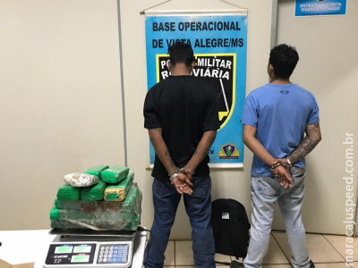 Vista Alegre: Polícia Militar Rodoviária prende 2 passageiros transportando 10 kg de maconha em ônibus na MS 164