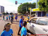 Alunos da Escola João Pedro Fernandes realizam Panfletagem do Projeto A Criança no Trânsito no Centro de Maracaju