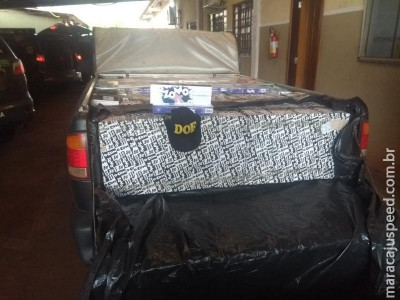 Dois veículos carregados com quase 800 pacotes de essência para narguilé contrabandeados do Paraguai foram apreendidos pelo DOF