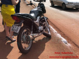 Maracaju: Acidente entre motocicleta e dois veículos no Centro deixa motociclista com lesão na perna 