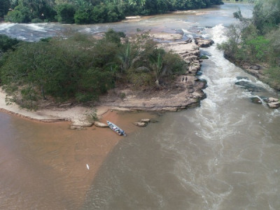 PMA de Coxim e Campo Grande usam drones e surpreendem pescador utilizando tarrafa no rio Taquari