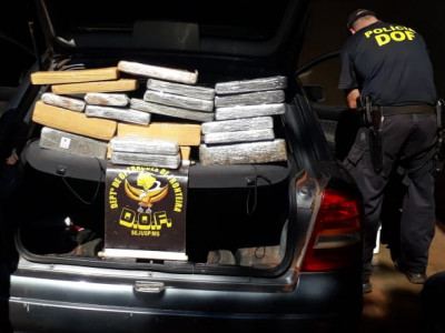 Veículo que seguia para o Paraná com quase cem quilos de droga foi apreendido pelo DOF