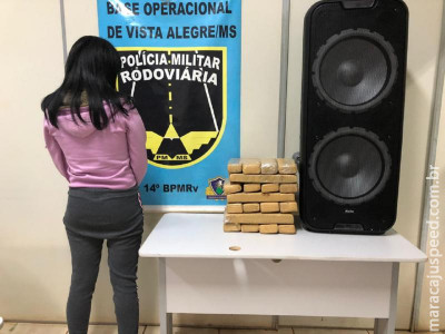Maracaju: PMRv apreende 30 tabletes de maconha dentro de caixa de som