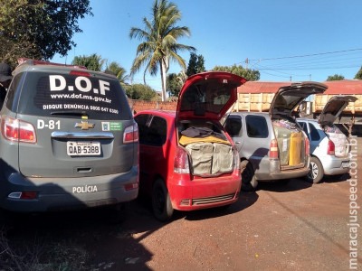 Maracaju: Três veículos com mercadorias adquiridas no Paraguai foram apreendidos pelo DOF 