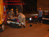 Maracaju: Condutor de motocicleta colidi com traseira de carreta estacionada na Rua Zebulândia
