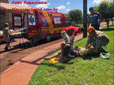 Maracaju: Bombeiros atendem ocorrência de acidente de colisão entre caminhonete F-250 e motocicleta POP 100. Duas vítimas foram encaminhadas ao Pronto Socorro