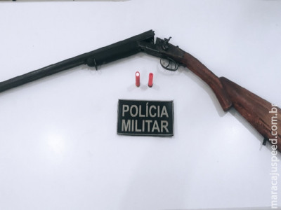 Maracaju: Polícia Militar prende homem com espingarda calibre .28, municiada com dois cartuchos